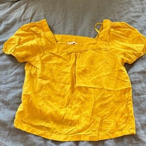 Boden Mustard Puff Sleeve Blouse